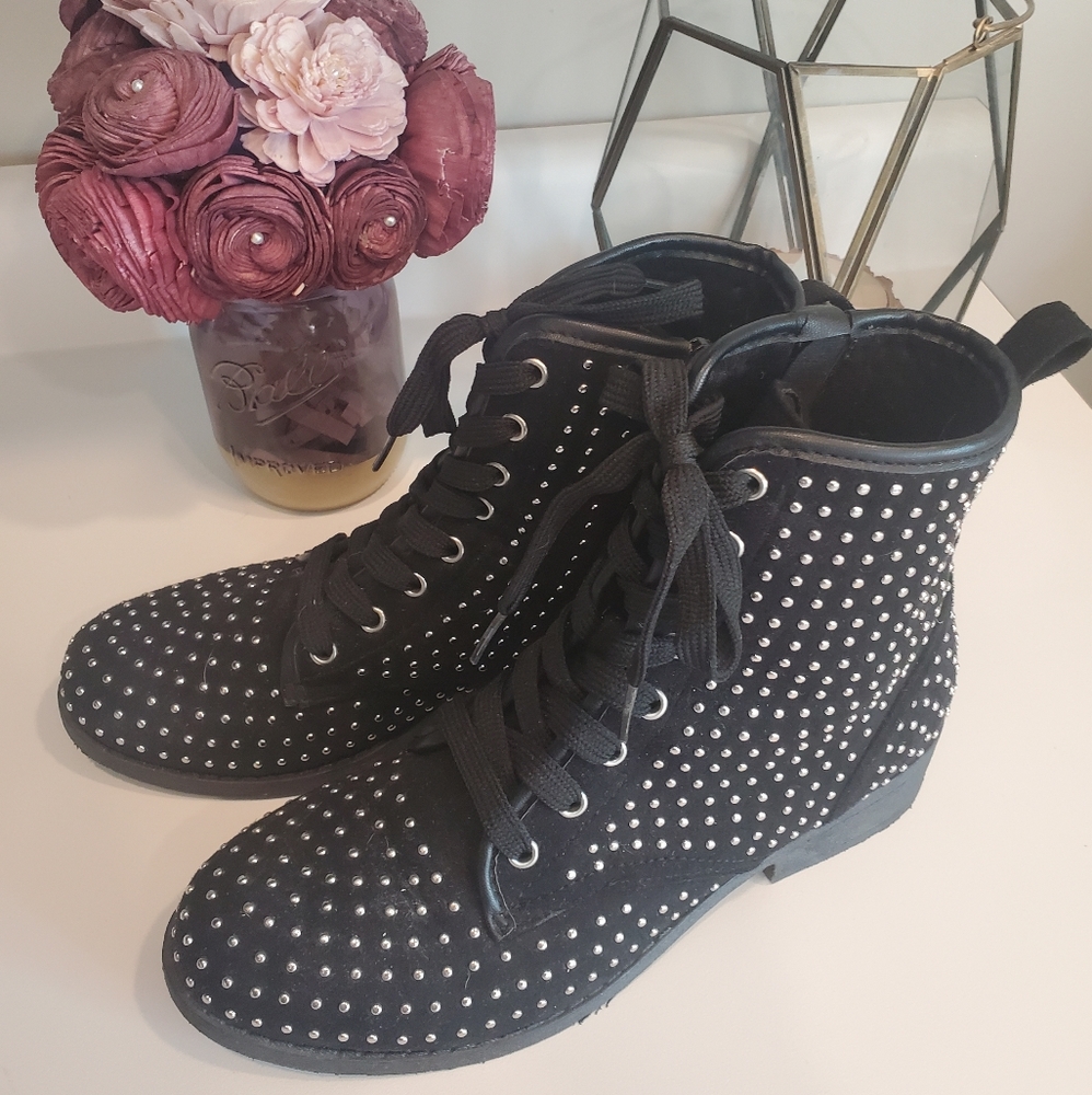 Like New, Qupid Studded Combat Boots